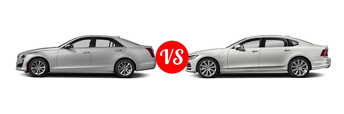 2018 Cadillac CTS V-Sport Premium Luxury Sedan V-Sport Premium Luxury RWD vs. 2019 Volvo S90 Sedan PHEV Inscription / Momentum - Side Comparison