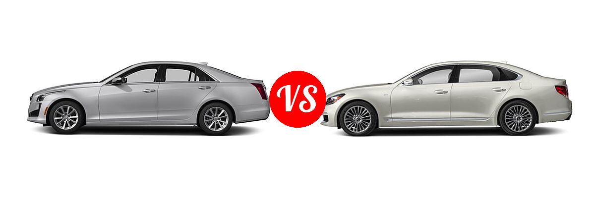 2018 Cadillac CTS V-Sport Sedan V-Sport RWD vs. 2019 Kia K900 Sedan Luxury - Side Comparison
