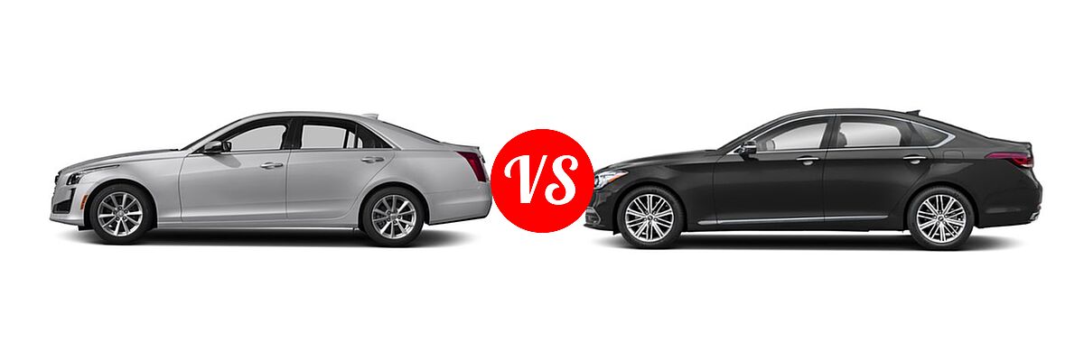 2018 Cadillac CTS Sedan AWD / Luxury RWD / Premium Luxury RWD / RWD vs. 2019 Genesis G80 Sedan 3.8L - Side Comparison