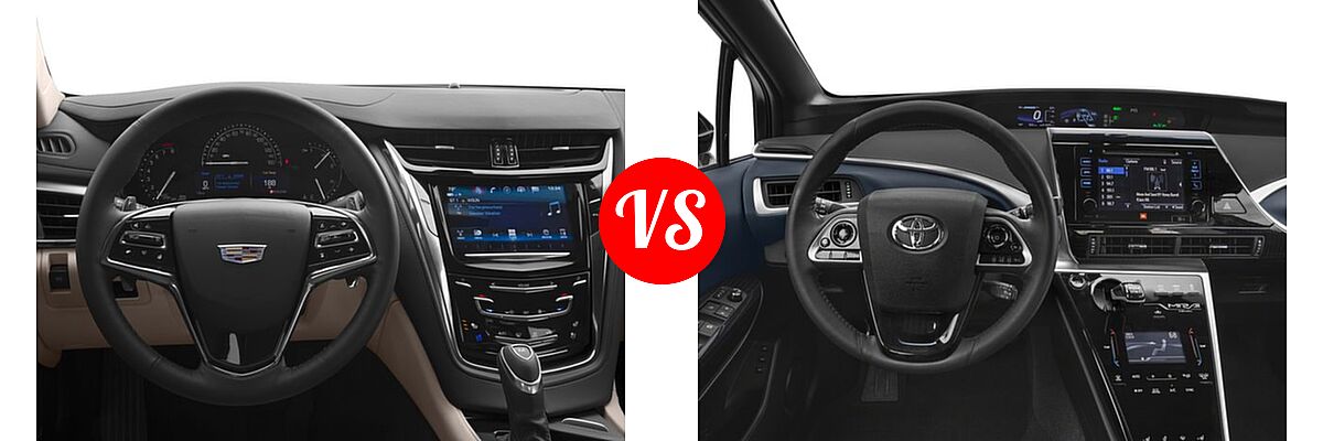 2018 Cadillac CTS V-Sport Sedan V-Sport RWD vs. 2018 Toyota Mirai Sedan Hydrogen Sedan - Dashboard Comparison