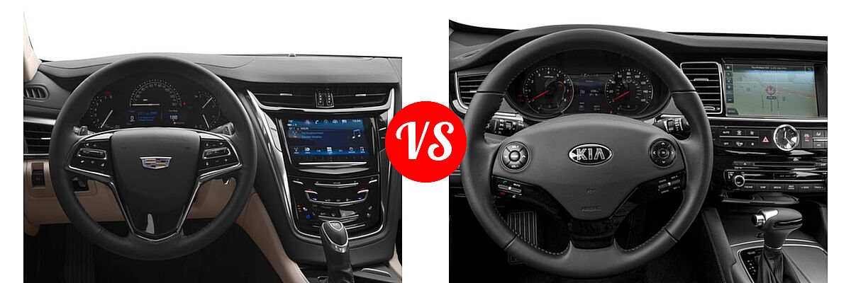 2018 Cadillac CTS V-Sport Sedan V-Sport RWD vs. 2018 Kia K900 Sedan Premium - Dashboard Comparison