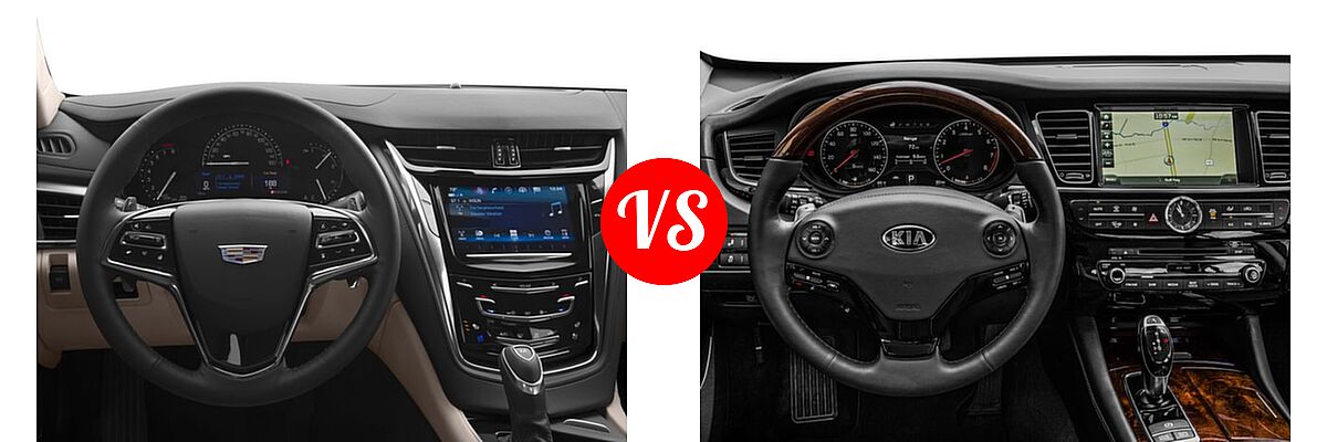 2018 Cadillac CTS V-Sport Sedan V-Sport RWD vs. 2018 Kia K900 Sedan Luxury - Dashboard Comparison