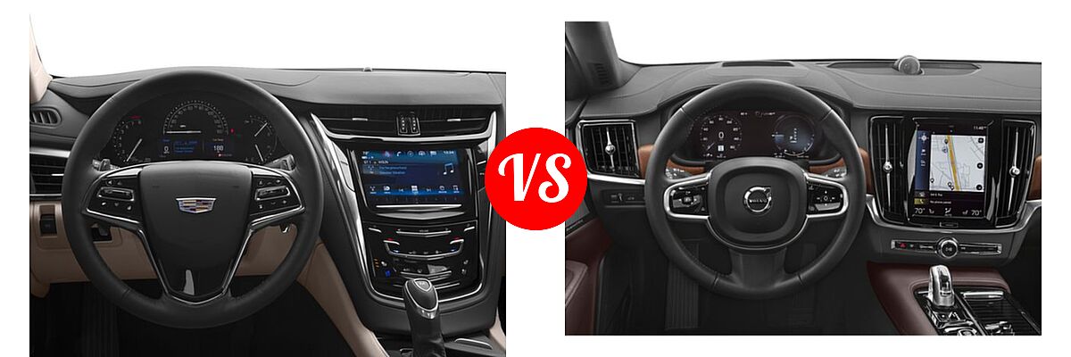 2018 Cadillac CTS V-Sport Premium Luxury Sedan V-Sport Premium Luxury RWD vs. 2019 Volvo S90 Sedan PHEV Inscription / Momentum - Dashboard Comparison