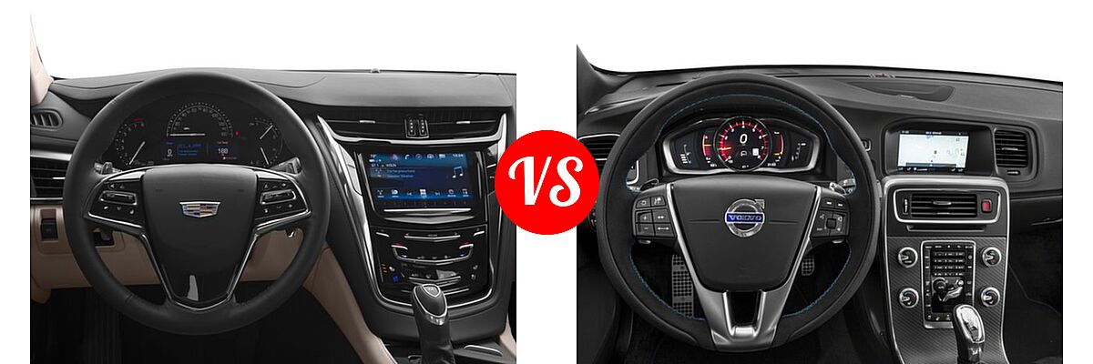 2018 Cadillac CTS V-Sport Sedan V-Sport RWD vs. 2018 Volvo S60 Polestar Sedan Polestar - Dashboard Comparison