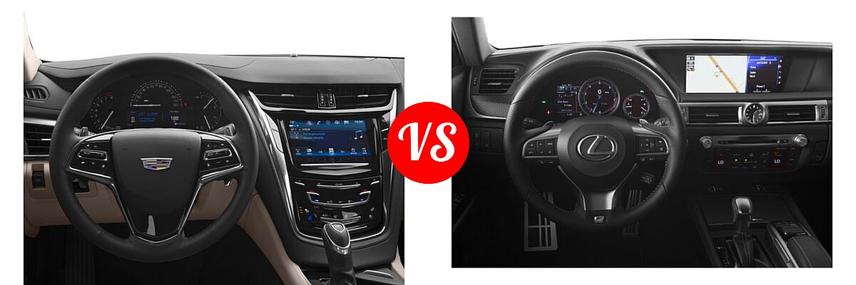 2018 Cadillac CTS Sedan AWD / Luxury RWD / Premium Luxury RWD / RWD vs. 2019 Lexus GS 350 Sedan GS 350 F SPORT - Dashboard Comparison
