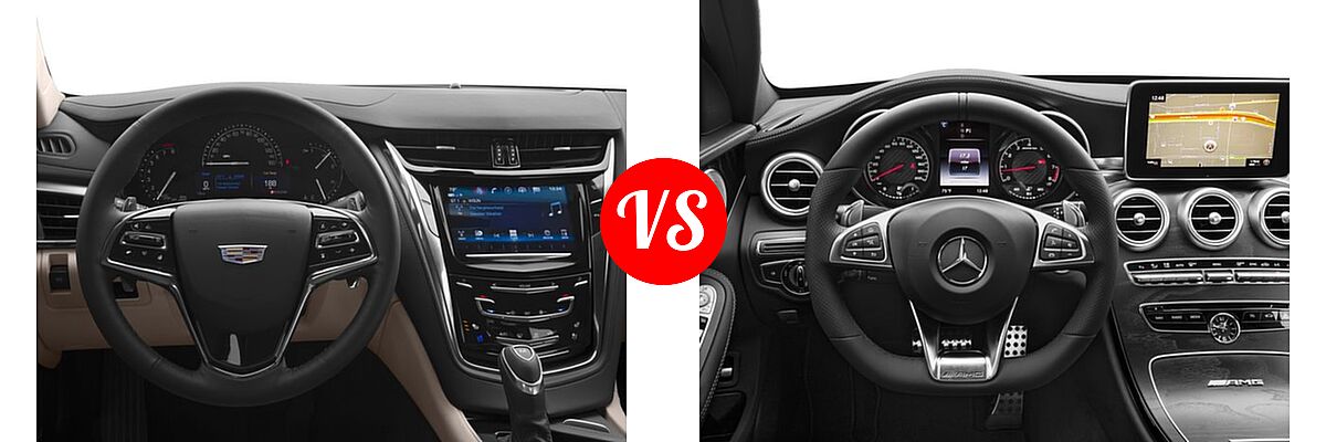 2018 Cadillac CTS V-Sport Premium Luxury Sedan V-Sport Premium Luxury RWD vs. 2018 Mercedes-Benz C-Class AMG C 63 Sedan AMG C 63 - Dashboard Comparison