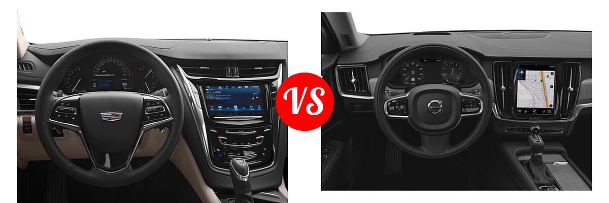 2018 Cadillac CTS Sedan AWD / Luxury RWD / Premium Luxury RWD / RWD vs. 2022 Volvo S90 Sedan Inscription / Momentum / R-Design - Dashboard Comparison