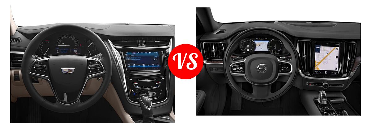 2018 Cadillac CTS Sedan AWD / Luxury RWD / Premium Luxury RWD / RWD vs. 2022 Volvo S60 Sedan PHEV Inscription - Dashboard Comparison