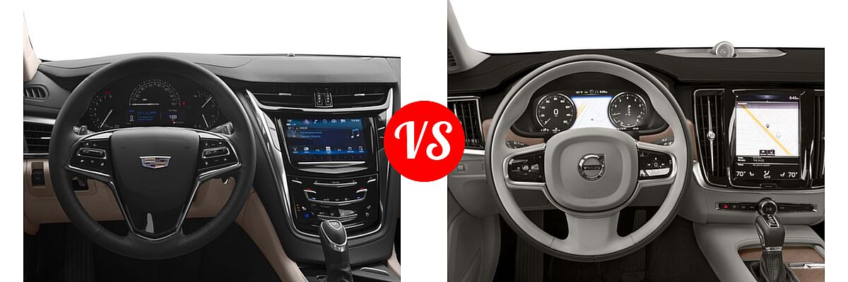 2018 Cadillac CTS Sedan AWD / Luxury RWD / Premium Luxury RWD / RWD vs. 2018 Volvo S90 Sedan Inscription / Momentum - Dashboard Comparison