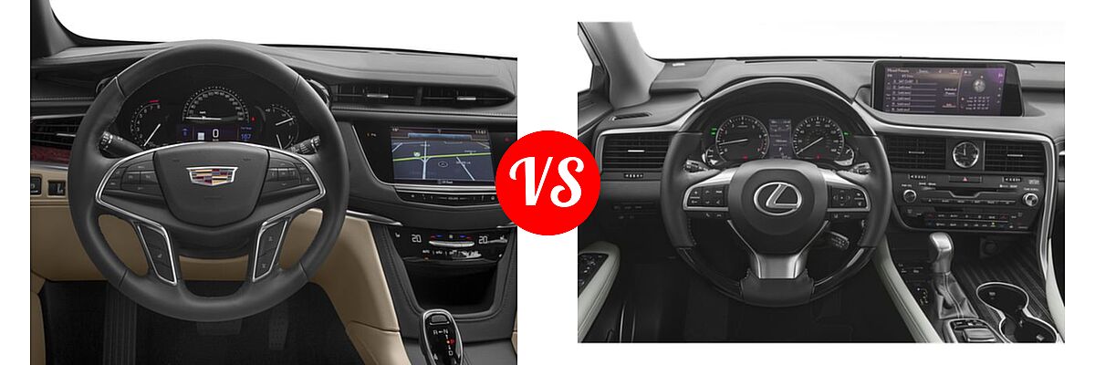 2018 Cadillac XT5 SUV AWD / FWD / Luxury FWD / Platinum AWD / Premium Luxury FWD vs. 2018 Lexus RX 350L SUV RX 350L Luxury / RX 350L Premium - Dashboard Comparison