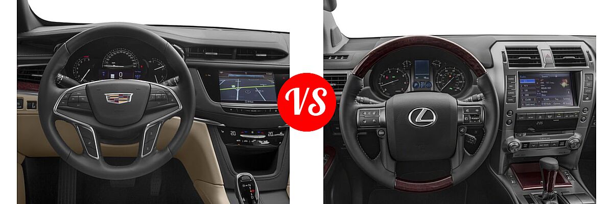 2018 Cadillac XT5 SUV AWD / FWD / Luxury FWD / Platinum AWD / Premium Luxury FWD vs. 2018 Lexus GX 460 SUV GX 460 / GX 460 Luxury - Dashboard Comparison