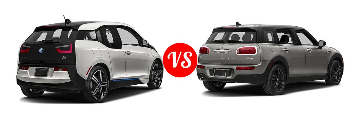 2017 BMW i3 Hatchback 60 Ah / 94 Ah w/Range Extender vs. 2017 MINI Clubman Hatchback Cooper - Rear Right Comparison