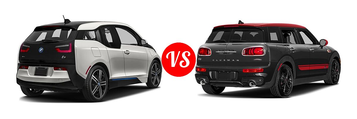 2017 BMW i3 Hatchback 60 Ah / 94 Ah w/Range Extender vs. 2017 MINI Clubman Hatchback John Cooper Works - Rear Right Comparison
