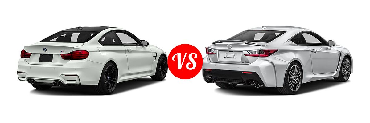 2017 BMW M4 Coupe Coupe vs. 2017 Lexus RC F Coupe RWD - Rear Right Comparison