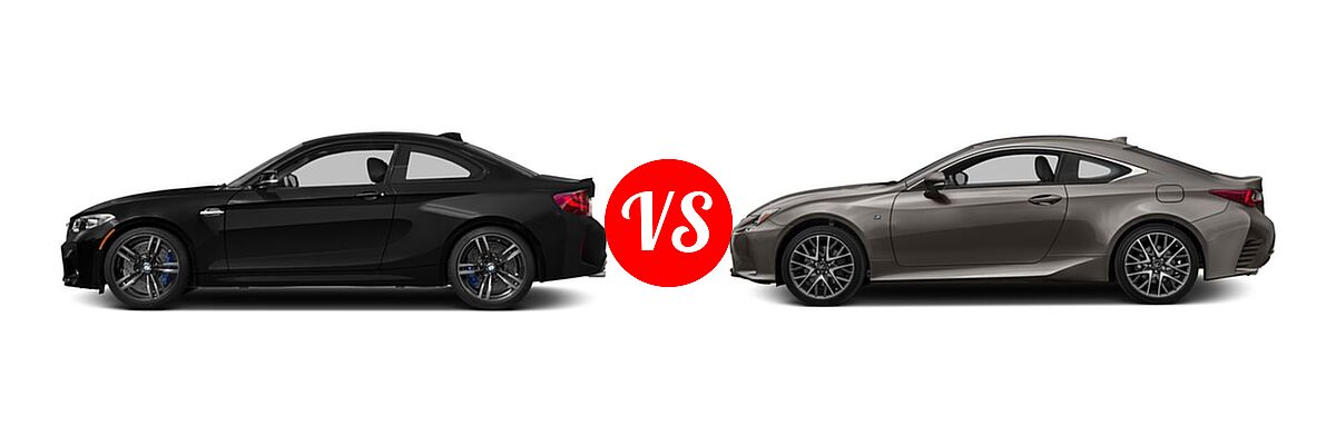 2017 BMW M2 Coupe Coupe vs. 2017 Lexus RC 350 Coupe RC 350 - Side Comparison