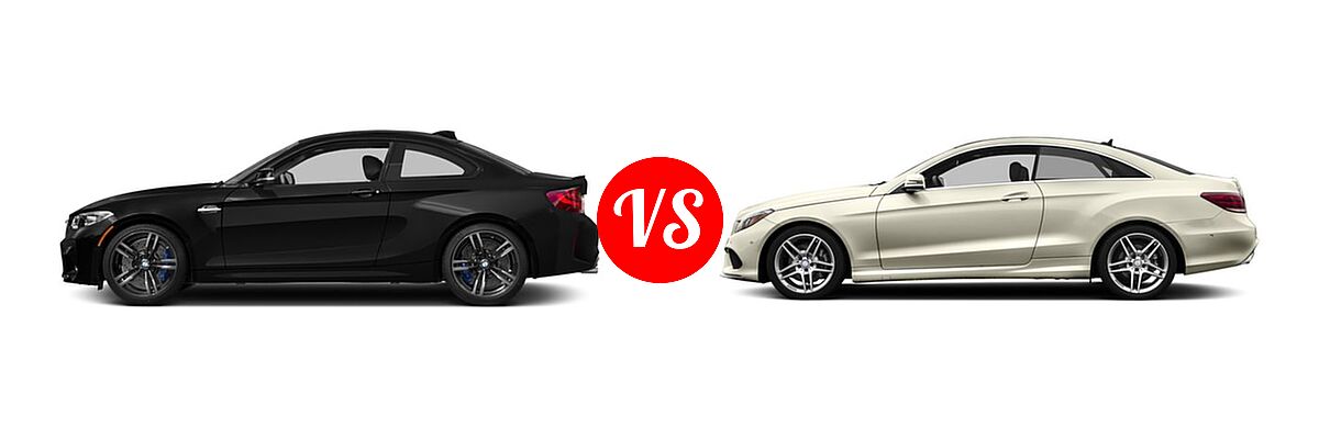 2017 BMW M2 Coupe Coupe vs. 2017 Mercedes-Benz E-Class Coupe E 400 - Side Comparison