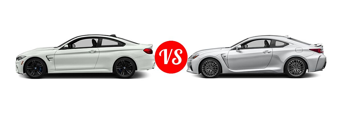 2017 BMW M4 Coupe Coupe vs. 2017 Lexus RC F Coupe RWD - Side Comparison