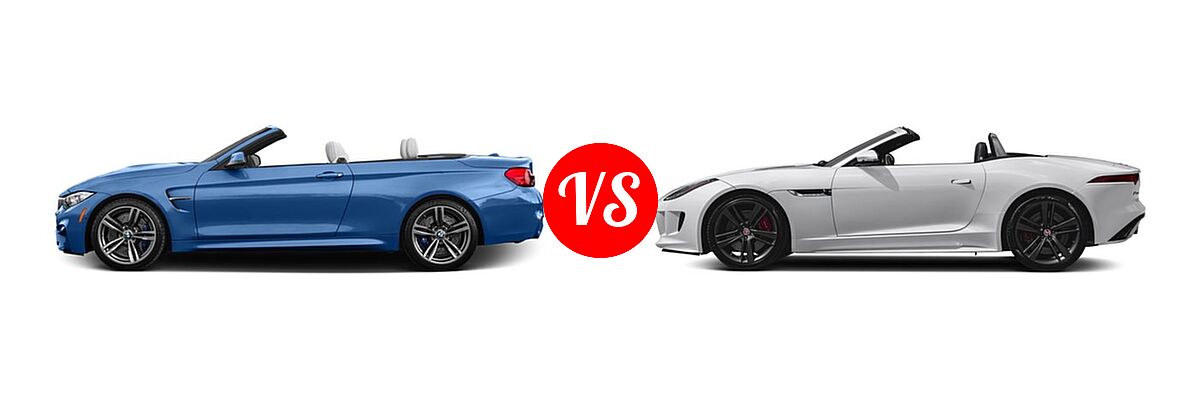2017 BMW M4 Convertible Convertible vs. 2017 Jaguar F-TYPE Convertible S British Design Edition - Side Comparison
