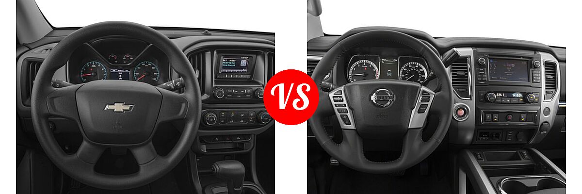 2018 Chevrolet Colorado Pickup 2WD Work Truck vs. 2018 Nissan Titan Pickup SV - Dashboard Comparison