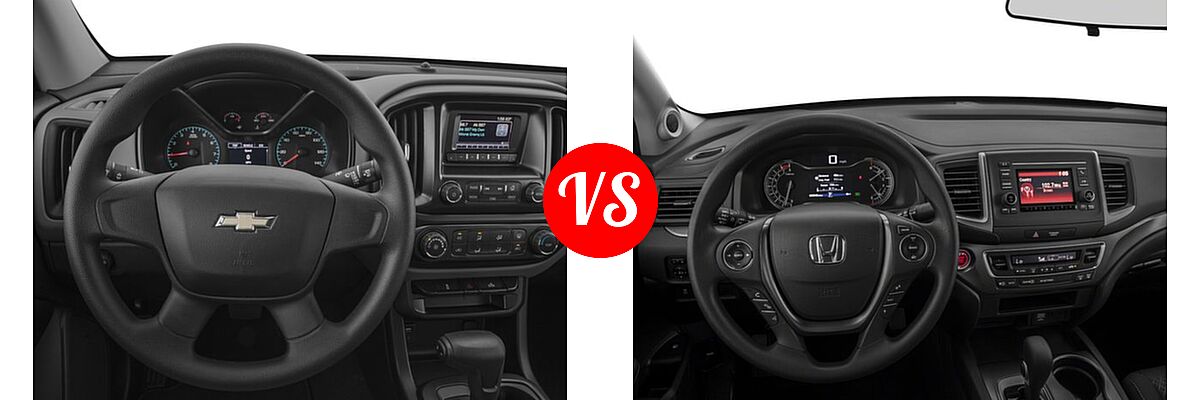 2018 Chevrolet Colorado Pickup 2WD Work Truck vs. 2018 Honda Ridgeline Pickup Sport - Dashboard Comparison