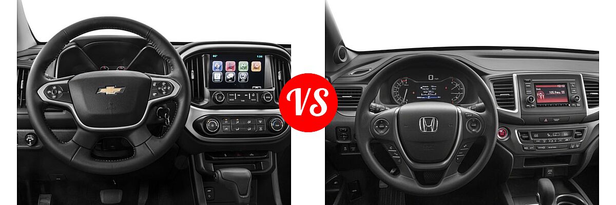 2018 Chevrolet Colorado Pickup 2WD LT vs. 2018 Honda Ridgeline Pickup Sport - Dashboard Comparison
