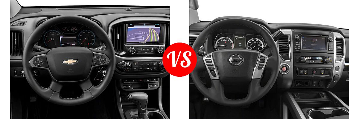 2018 Chevrolet Colorado Pickup 2WD Z71 vs. 2018 Nissan Titan Pickup SV - Dashboard Comparison