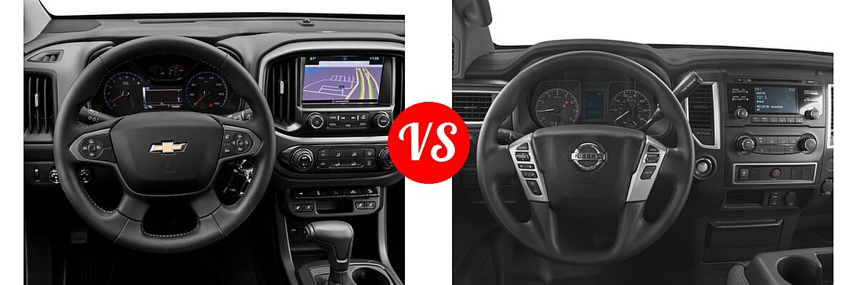 2018 Chevrolet Colorado Pickup 2WD Z71 vs. 2018 Nissan Titan Pickup S - Dashboard Comparison