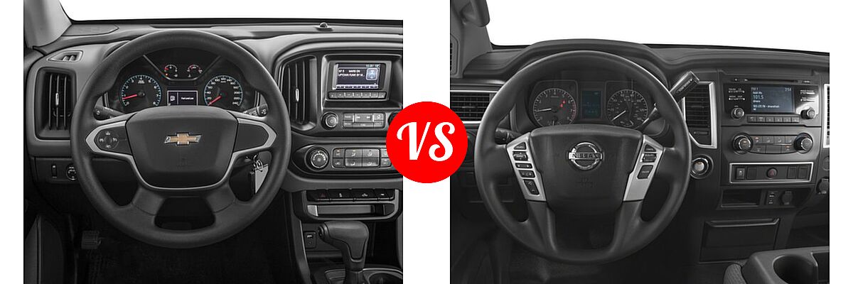 2018 Chevrolet Colorado Pickup 2WD Work Truck vs. 2018 Nissan Titan Pickup S - Dashboard Comparison