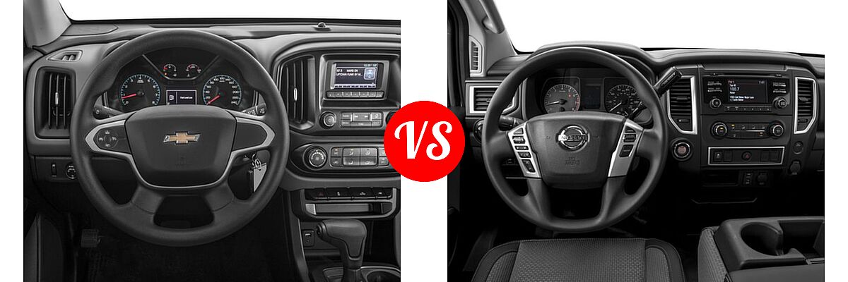 2018 Chevrolet Colorado Pickup 2WD Work Truck vs. 2018 Nissan Titan Pickup S - Dashboard Comparison