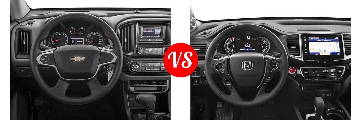 2018 Chevrolet Colorado Pickup 2WD Work Truck vs. 2018 Honda Ridgeline Pickup RTL-E - Dashboard Comparison