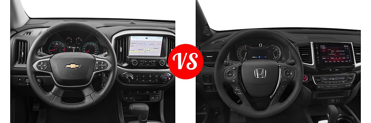2018 Chevrolet Colorado Pickup 2WD LT vs. 2018 Honda Ridgeline Pickup Black Edition - Dashboard Comparison