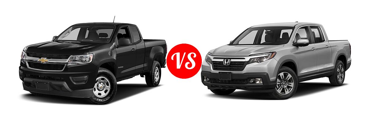 2018 Chevrolet Colorado Pickup 2WD Work Truck vs. 2018 Honda Ridgeline Pickup RTL-T - Front Left Comparison