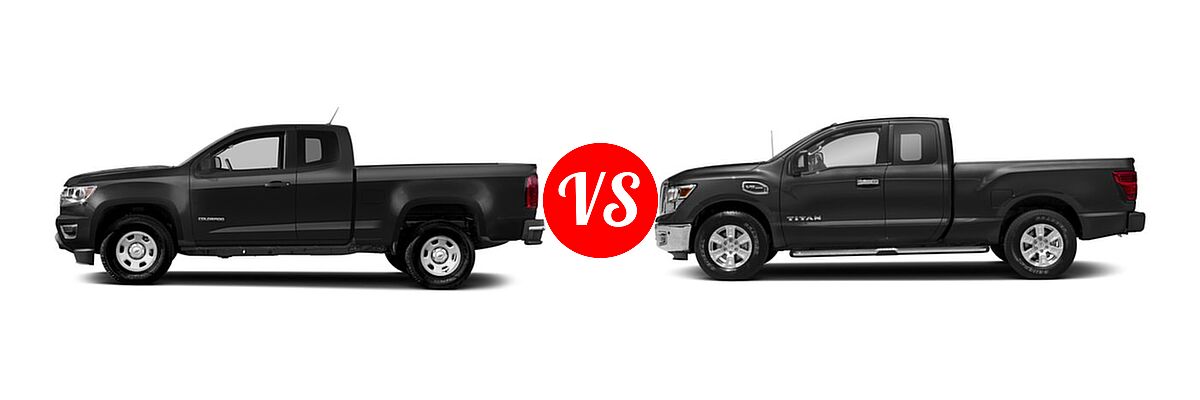 2018 Chevrolet Colorado Pickup 2WD Work Truck vs. 2018 Nissan Titan Pickup SV - Side Comparison