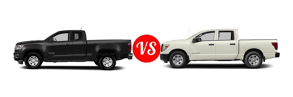 2018 Chevrolet Colorado Pickup 2WD Work Truck vs. 2018 Nissan Titan Pickup S - Side Comparison