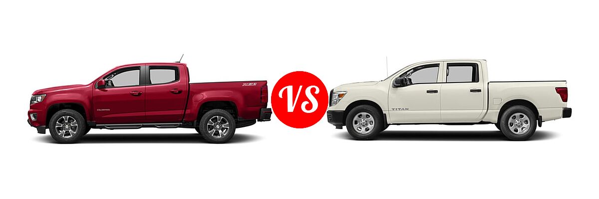 2018 Chevrolet Colorado Pickup 2WD Z71 vs. 2018 Nissan Titan Pickup S - Side Comparison