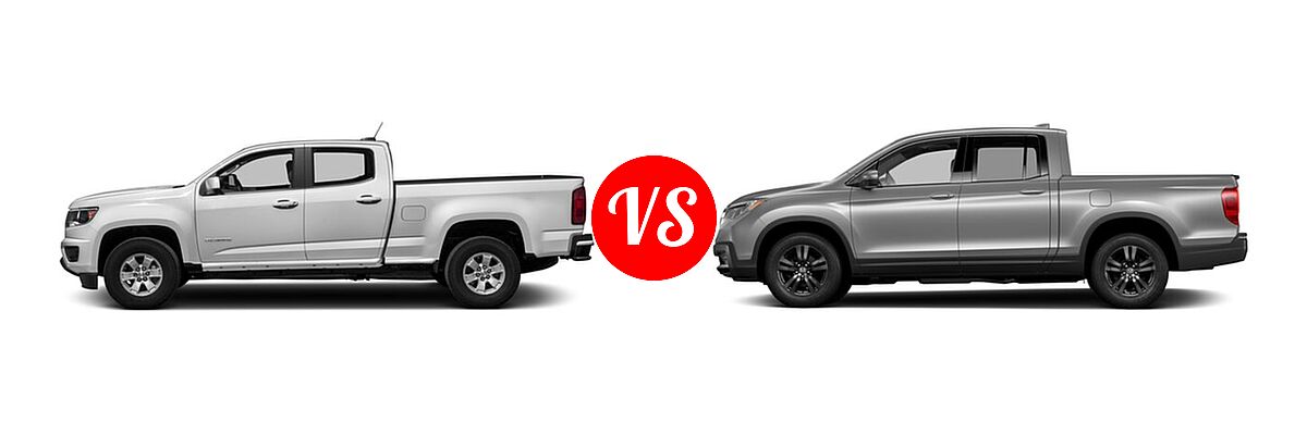 2018 Chevrolet Colorado Pickup 2WD Work Truck vs. 2018 Honda Ridgeline Pickup RT - Side Comparison