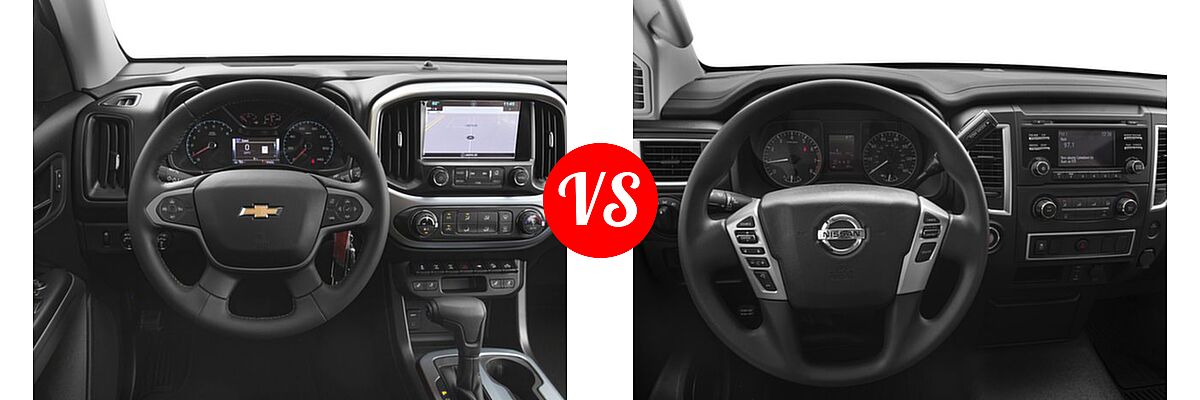 2018 Chevrolet Colorado Pickup 4WD ZR2 vs. 2018 Nissan Titan Pickup S / SV - Dashboard Comparison