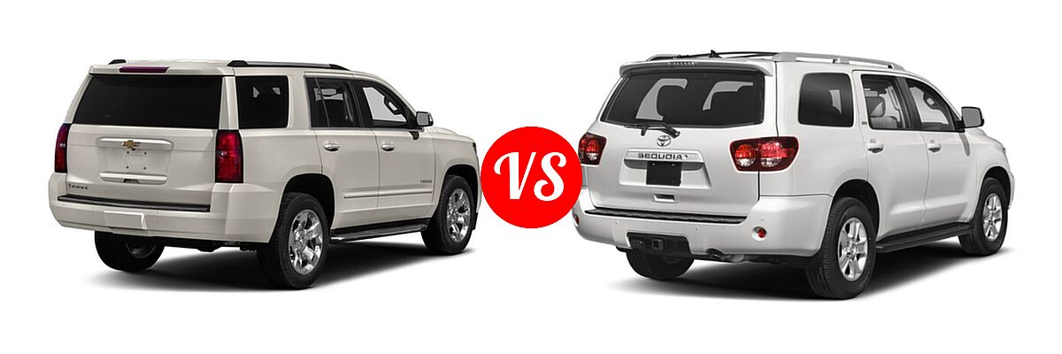 2018 Chevrolet Tahoe SUV Premier vs. 2018 Toyota Sequoia SUV Limited / Platinum / SR5 - Rear Right Comparison