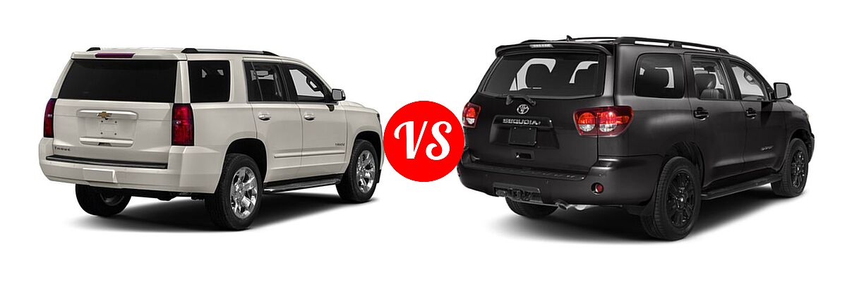 2018 Chevrolet Tahoe SUV Premier vs. 2018 Toyota Sequoia SUV TRD Sport - Rear Right Comparison