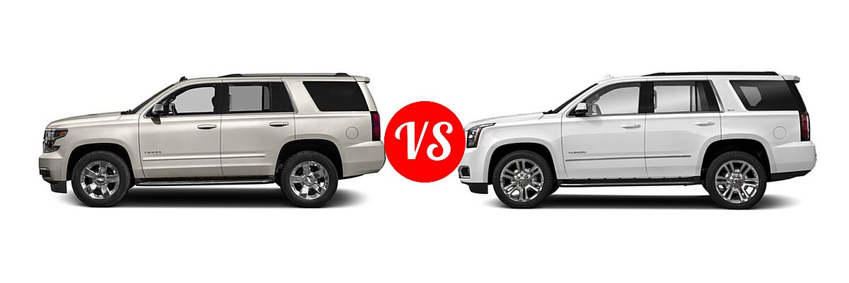 2018 Chevrolet Tahoe SUV Premier vs. 2018 GMC Yukon SUV SLE / SLT - Side Comparison