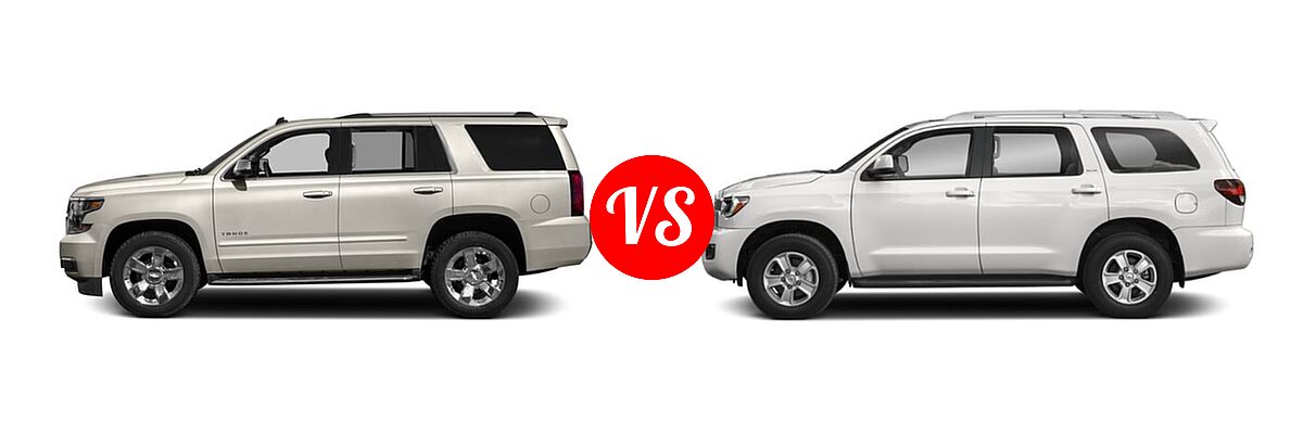 2018 Chevrolet Tahoe SUV Premier vs. 2018 Toyota Sequoia SUV Limited / Platinum / SR5 - Side Comparison