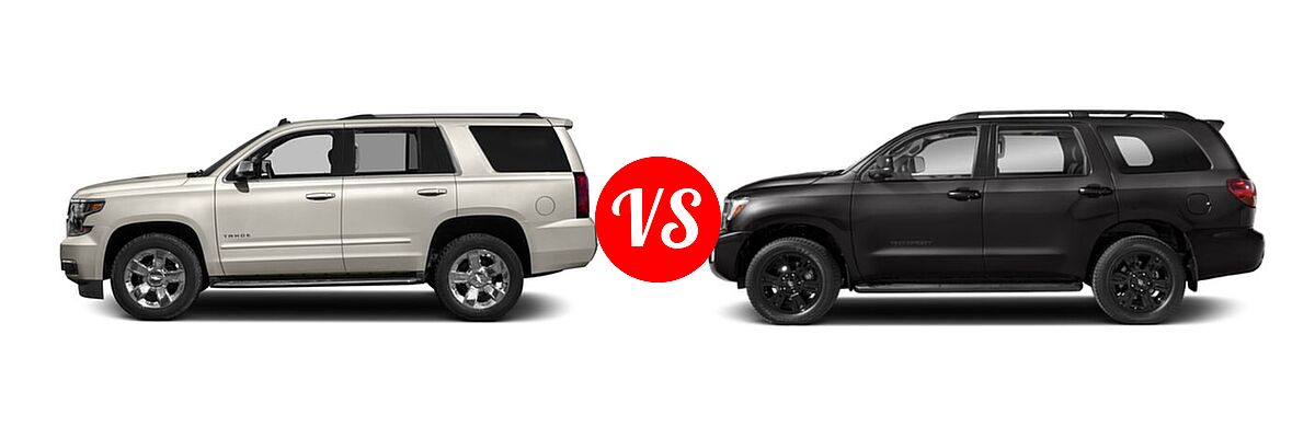 2018 Chevrolet Tahoe SUV Premier vs. 2018 Toyota Sequoia SUV TRD Sport - Side Comparison