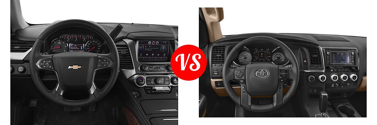 2018 Chevrolet Tahoe SUV Premier vs. 2018 Toyota Sequoia SUV Limited / Platinum / SR5 - Dashboard Comparison