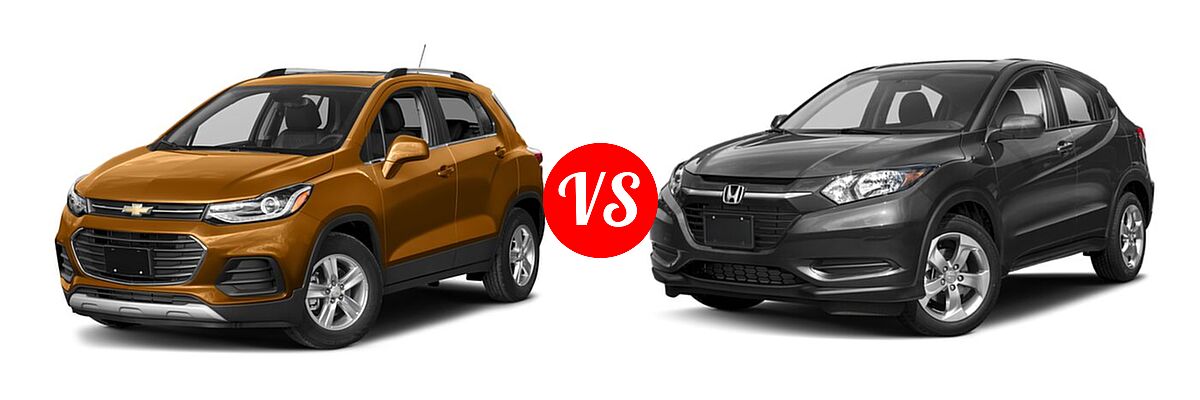 2018 Chevrolet Trax SUV LT vs. 2018 Honda HR-V SUV LX - Front Left Comparison