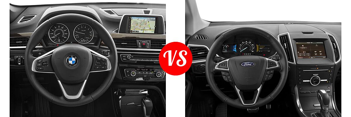 2017 BMW X1 SUV sDrive28i / xDrive28i vs. 2017 Ford Edge SUV Sport - Dashboard Comparison