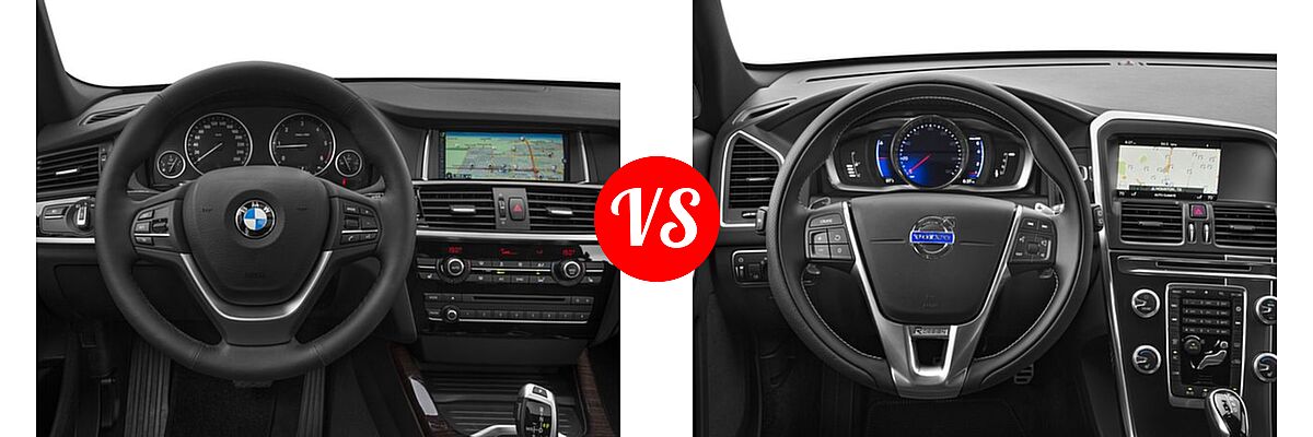 2017 BMW X3 SUV Diesel xDrive28d vs. 2017 Volvo XC60 SUV R-Design - Dashboard Comparison