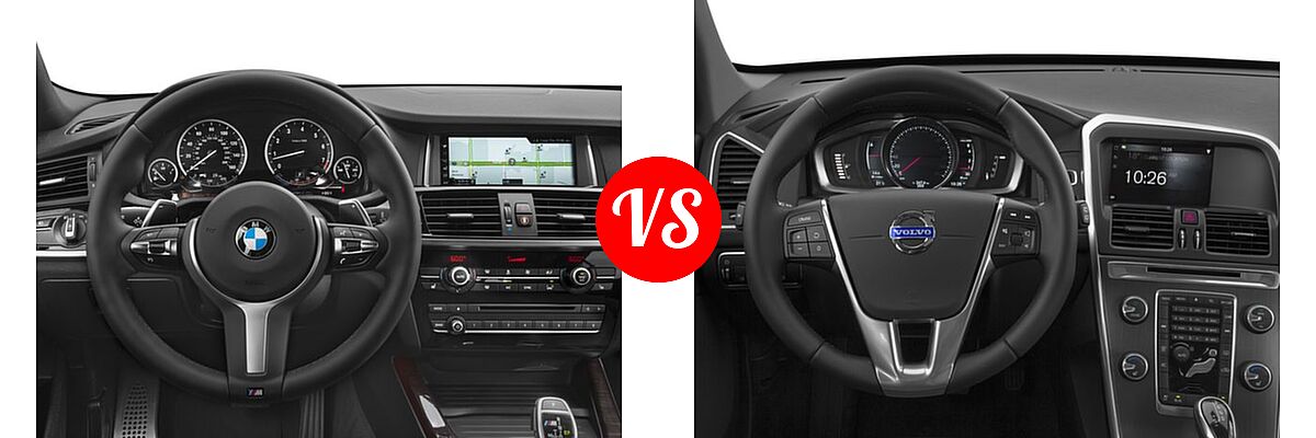 2017 BMW X4 SUV xDrive28i vs. 2017 Volvo XC60 SUV Dynamic / Inscription - Dashboard Comparison