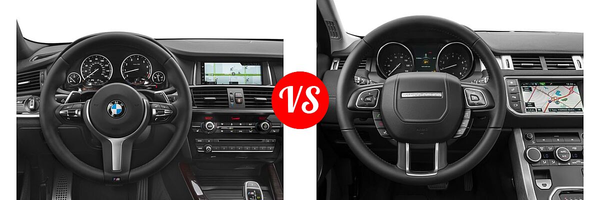 2017 BMW X4 SUV xDrive28i vs. 2017 Land Rover Range Rover Evoque SUV Autobiography / HSE / HSE Dynamic / SE / SE Premium - Dashboard Comparison