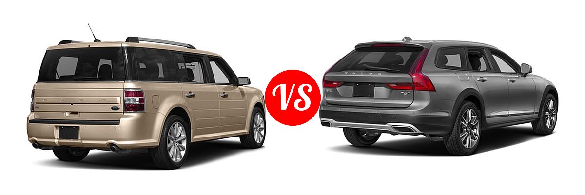 2018 Ford Flex Wagon Limited / SE / SEL vs. 2018 Volvo V90 Cross Country Wagon T5 AWD / T6 AWD - Rear Right Comparison