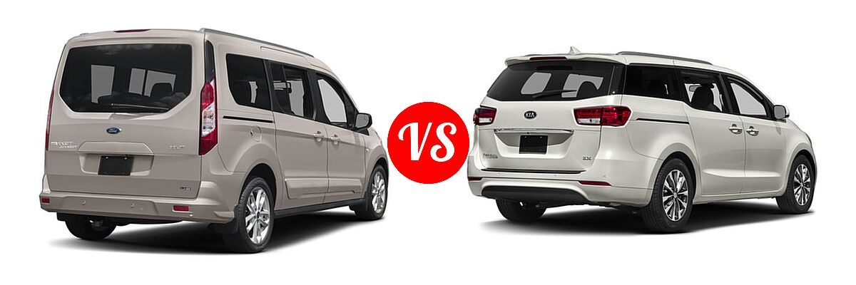 2018 Ford Transit Connect Minivan Titanium / XL / XLT vs. 2018 Kia Sedona Minivan SX - Rear Right Comparison